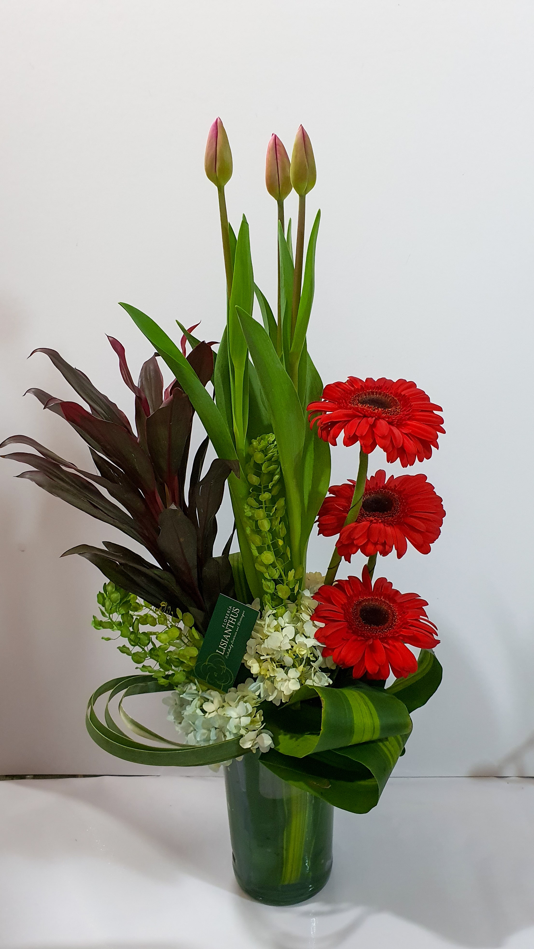 Florero de Tulipan y Gerberas